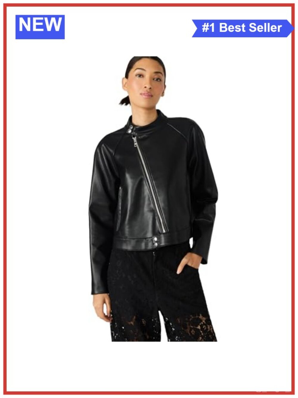 Faux Leather Aviator Jacket Long Sleeve Zip Up Fall Outerwear